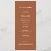 ボホテラコッタ結婚式 プログラム (裏面)