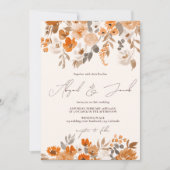 ボホテラコッタ絵を描手フローラ結婚ズ 招待状 (正面)