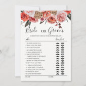 ボホテラコッタ花の花嫁または花婿のゲーム 招待状 (正面)