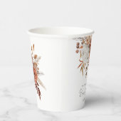 ボホテラコッタ花模様おめでとうミセス結婚ズ 紙コップ (右)