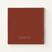 ボホテラコッタ花模様ベビーシャワーゲストブック ノートブック (裏面)