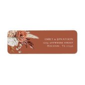 ボホテラコッタ花模様ラストネーム差出人住所 ラベル (正面)