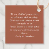 ボホテラコッタ花模様ラブ感謝していロスト結婚ーズ フェイバータグ (裏面)