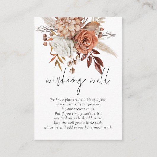 ボホテラコッタ花模様結婚ズの願い井戸 エンクロージャーカード (正面)