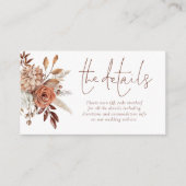 ボホテラコッタ花模様QRコード結婚の詳細 エンクロージャーカード (正面)