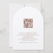 ボホテラコッタ花模様QRコード結婚ズアーチ 招待状 (裏面)