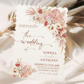 ボホテラコッタ&赤面ウォーターカラーフローラ結婚ズ 招待状