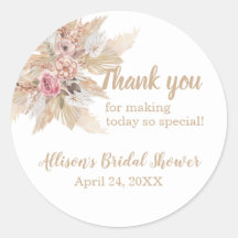 ボホテーマサンキューブライダルシャワーシール