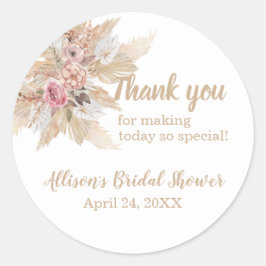 ボホテーマサンキューブライダルシャワーシール ラウンドシール
