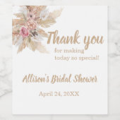 ボホテーマシャワーワインボトルありがとうステッカー ワインラベル (シングルラベル)