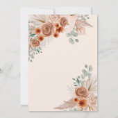 ボホテ素朴ラコッタパンパスキンセアニェラ 招待状 (裏面)