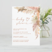 ボホテ素朴ラコッタパンパスグラスベビーシャワー 招待状 (スタンド正面)