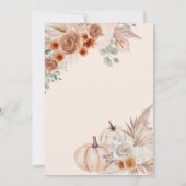 ボホテ素朴ラコッタパンパスパンプキン秋の結婚式 招待状 (裏面)