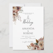 ボホテ素朴ラコッタフローラ結婚式招待状 招待状 (正面)