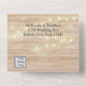 ボホディアの鹿の角と花のウェディング オールインワン招待状 (裏面)