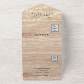 ボホディアの鹿の角と花のウェディング オールインワン招待状 (外側)