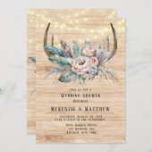 ボホディアアントラーフローラウェディングシャワー 招待状 (正面/裏面)