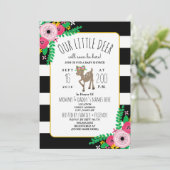 ボホディアフローラストライプのベビーシャワー招待状 招待状 (スタンド正面)