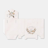 ボホディア〔雄ジカの〕枝角と花模様ブライダルシャワー フェイバーボックス (折り畳みなし)