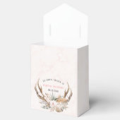 ボホディア〔雄ジカの〕枝角と花模様ブライダルシャワー フェイバーボックス (オープン)