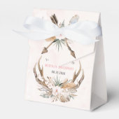 ボホディア〔雄ジカの〕枝角と花模様ブライダルシャワー フェイバーボックス (正面サイド)