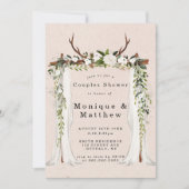 ボホディア〔雄ジカの〕枝角キャノピーカップルシャワー招待状 (正面)