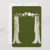 ボホディア〔雄ジカの〕枝角ホワイトキャノピーシックブライダルシャワー 招待状 (裏面)