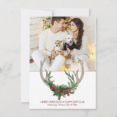 ボホディア〔雄ジカの〕枝角 |クリスマス素朴フローラ写真 シーズンカード (正面)