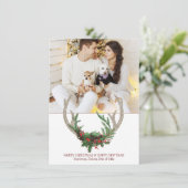 ボホディア〔雄ジカの〕枝角 |クリスマス素朴フローラ写真 シーズンカード (スタンド正面)