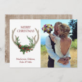 ボホディア〔雄ジカの〕枝角 |クリスマス素朴フローラ写真 シーズンカード (正面/裏面)