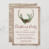 ボホディア〔雄ジカの〕枝角 |フローラ素朴のクリスマスパーティー シーズンカード (正面/裏面)