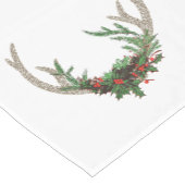 ボホディア〔雄ジカの〕枝角 |赤素朴のクリスマスフローラ ショートテーブルランナー (コーナー)