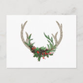 ボホディア〔雄ジカの〕枝角 |赤素朴のクリスマスフローラ シーズンポストカード (正面)