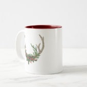 ボホディア〔雄ジカの〕枝角 |赤素朴のクリスマスフローラ ツートーンマグカップ (正面左)