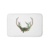 ボホディア〔雄ジカの〕枝角 |赤素朴のクリスマスフローラ バスマット (正面)
