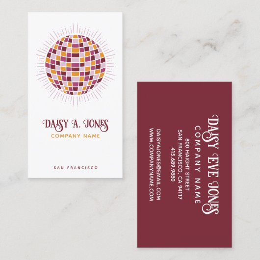 ボホディスコボール 名刺 (正面/裏面)