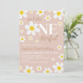 ボホデイジーは彼女ではないダーフル最初の誕生日 招待状 (スタンド正面)