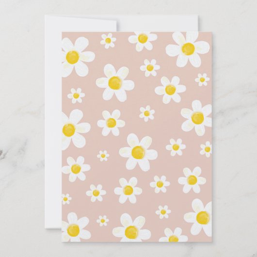 ボホデイジーは彼女ではないダーフル最初の誕生日 招待状 (裏面)