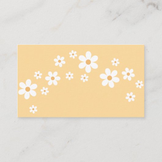 ボホデイジーイエローフローラベビーシャワーおむつラッフル エンクロージャーカード (裏面)