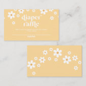 ボホデイジーイエローフローラベビーシャワーおむつラッフル エンクロージャーカード (正面/裏面)