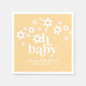 ボホデイジーイエローベビーシャワーナプキンズ スタンダードカクテルナプキン (正面)