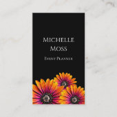 ボホデイジーカラフルボタニカルブラック 名刺 (正面)