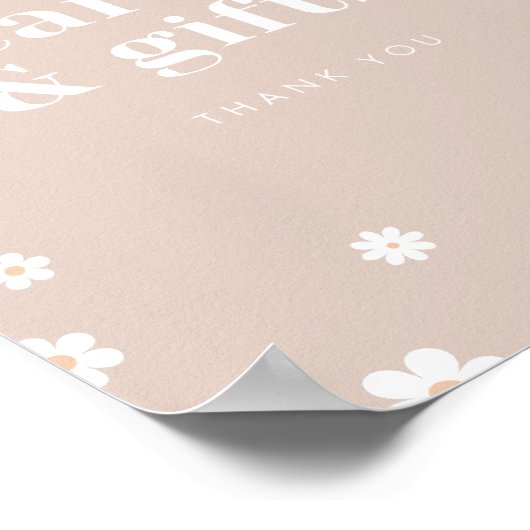 ボホデイジーカード&ギフト誕生日パーティーサイン ポスター (角)