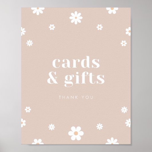 ボホデイジーカード&ギフト誕生日パーティーサイン ポスター (正面)