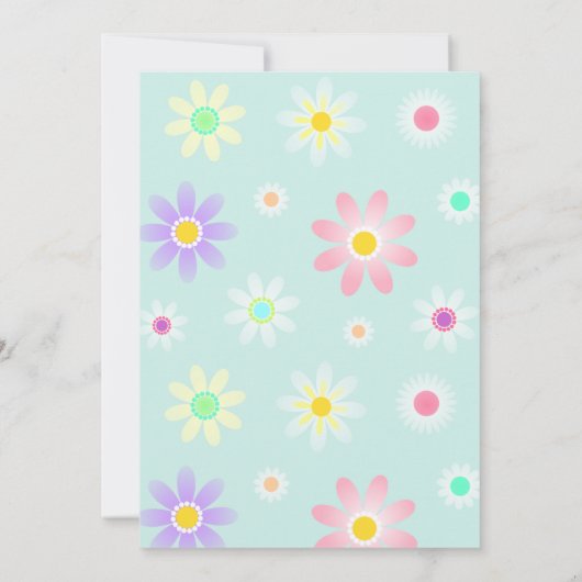 ボホデイジーガールベビーシャワー招待状 招待状 (裏面)