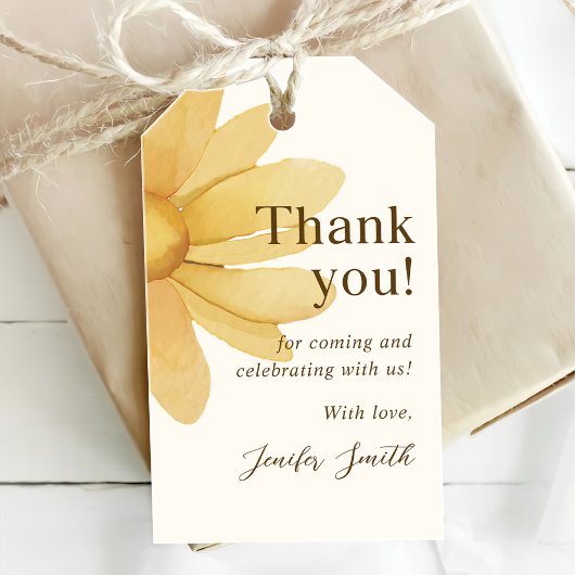 ボホデイジーサンキューバースデーパーティー ギフトタグ