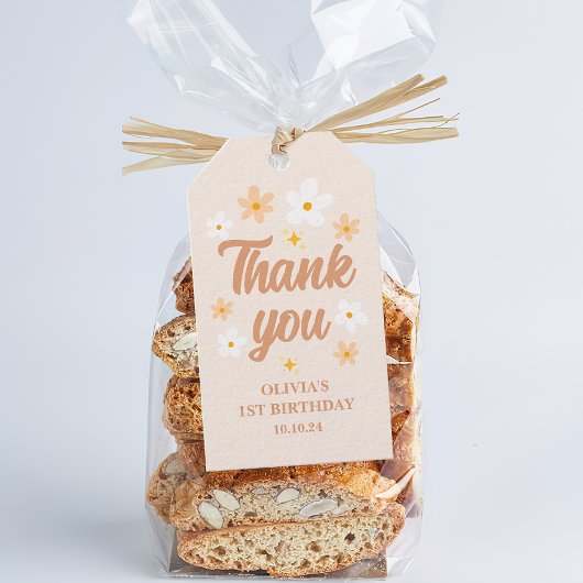 ボホデイジーサンキューパーティー ギフトタグ