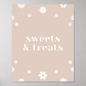 ボホデイジースイーツ&トリートバースデーパーティーサイン ポスター (正面)