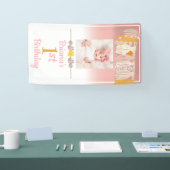 ボホデイジータッセカスタムル誕生日フォトピンク 横断幕 (トレードショー)