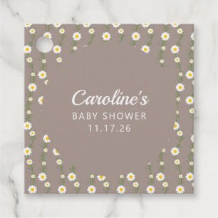 ボホデイジーチェーンカスタムトープScriptベビーシャワー フェイバータグ